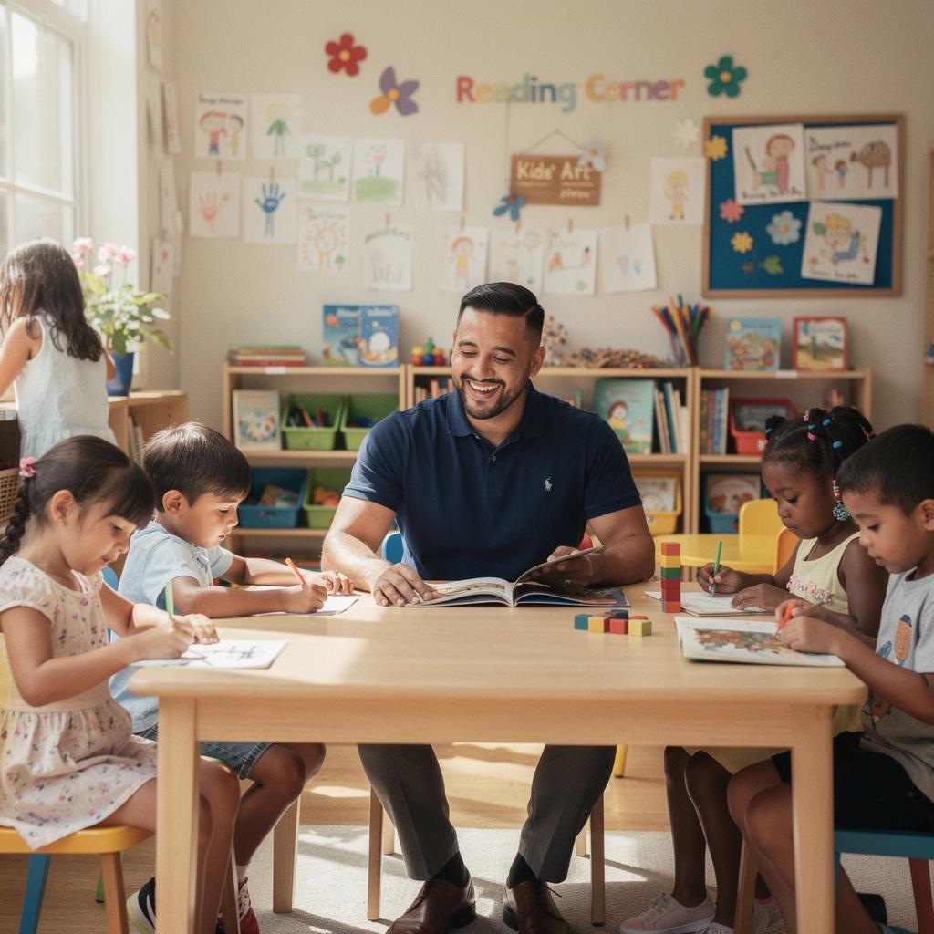 Pohled na regál plný různých knih pro mládež, včetně dobrodružných příběhů.